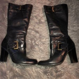 BP Nordstrom’s Leather boots with buckles.